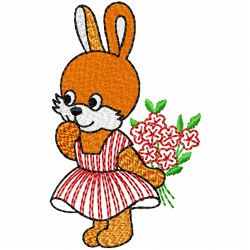 Rabbits Embroidery Design 7